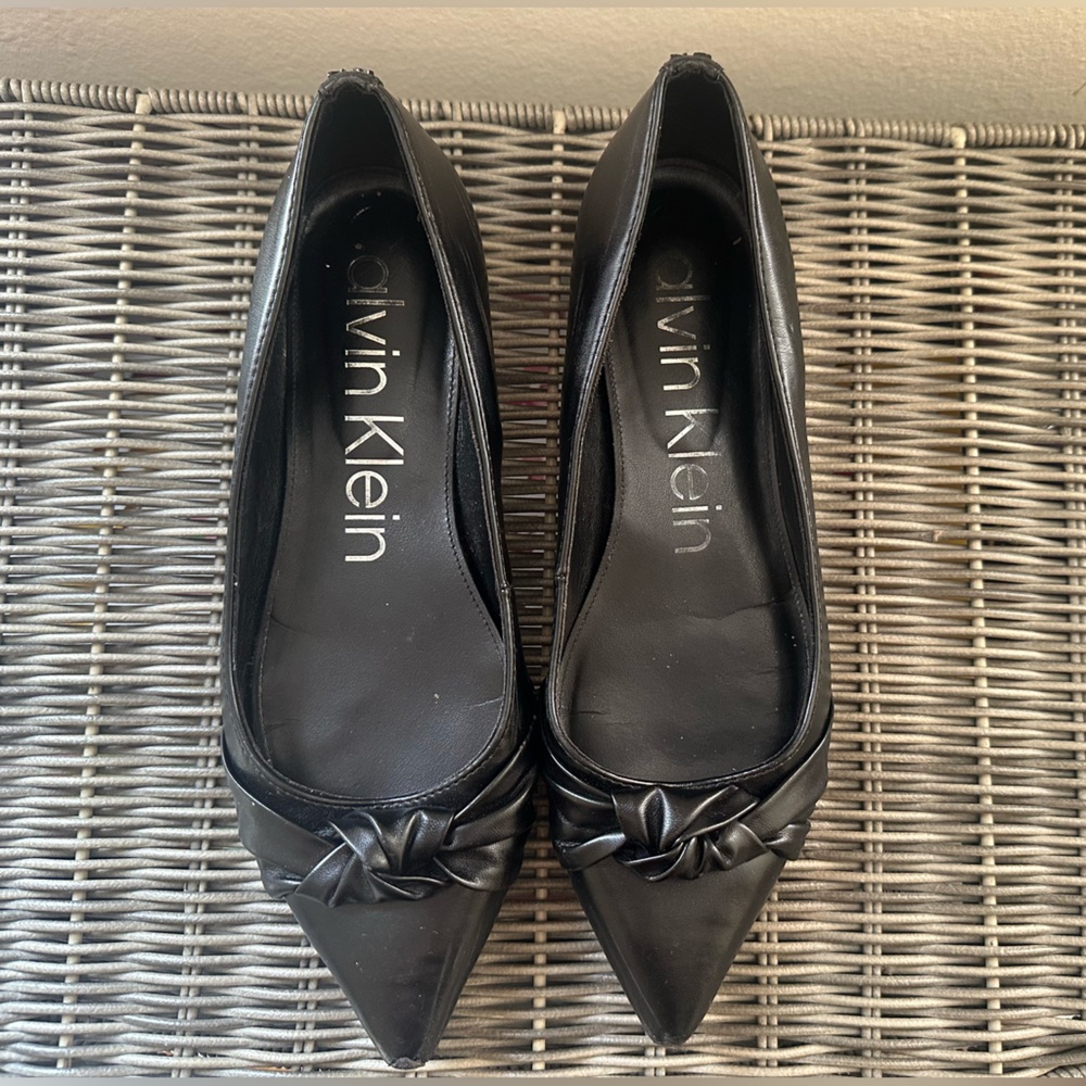 Calvin Klein Black Pointy Flats